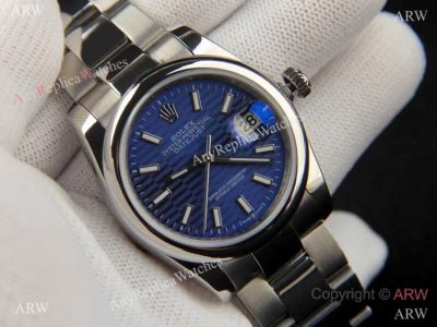 Clone Rolex Datejust Blue Exotic dial Oyster Watch Timeless style